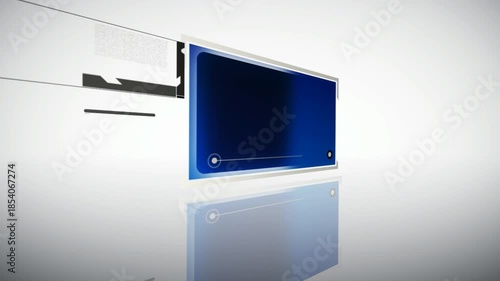 Digital presentation on a large screen. An empty placeholder for a show or event video. Virtual production and chroma key background