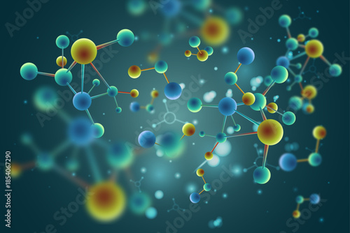 Colorful Vibrant Molecular Structure Background