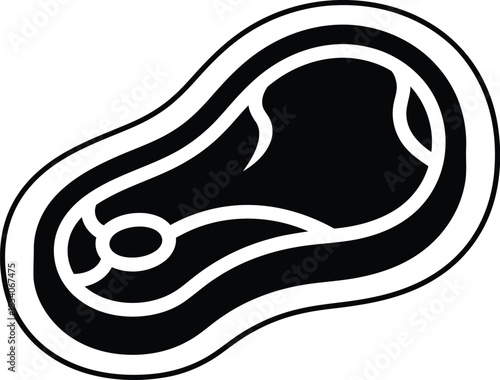 Black and white illustration of a steak