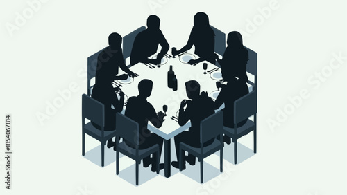 Group of People Sitting Around Table.