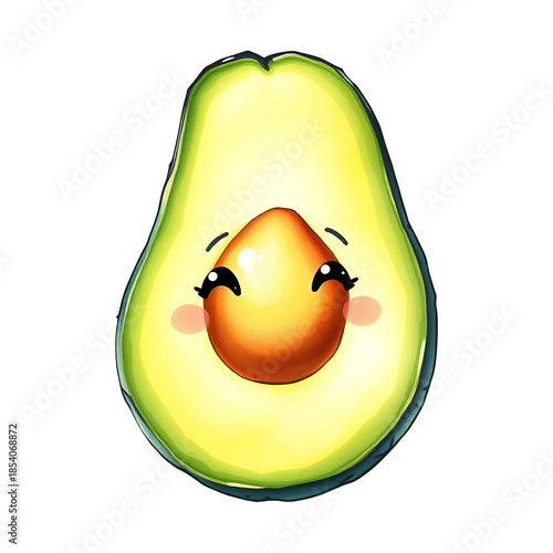 Happy avocado half