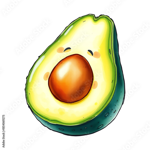 Happy avocado half
