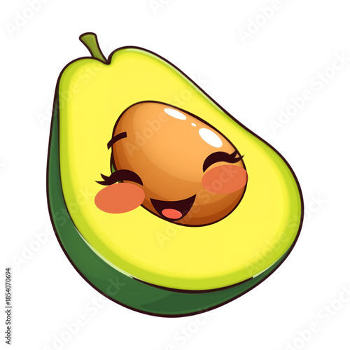 Happy avocado half