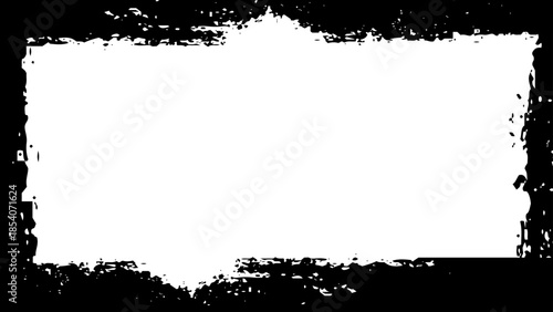 Abstract vector noise.  Small particles of debris and dust. Distressed uneven background. Black grunge frame. Grunge frame.Distress border frame.Vector template.