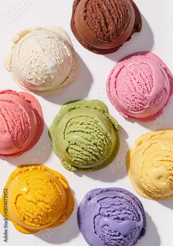 Perfect Sphere of Gourmet Berry Ice Cream on Black Background.