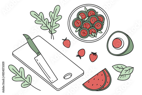 Food Preparation Concept With Uncluttered Composit