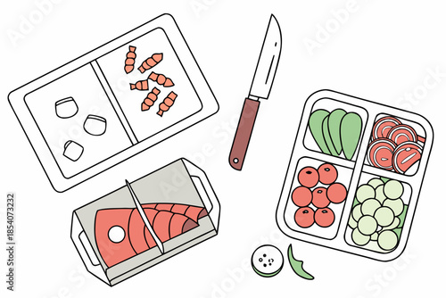 Frozen Food Preparation Concept  Clean Vector  Iso