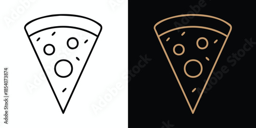 Pizza Slice Line Icon | Fast Food Minimal Vector Symbol