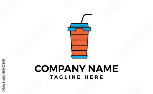 Cool drink illustration logo icon design