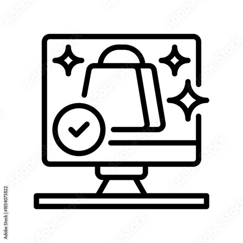 Order Confirmed Line Icon, Outline Symbol for Purchase Approval, Transaction Success, Customer Validation, Ecommerce Completion, and Retail Notification. Vector Sign Icon.