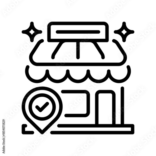 Pickup Point Line Icon, Outline Symbol for Order Collection, Delivery Location, Customer Pickup, Retail Logistics, and Distribution Service. Vector Sign Icon.