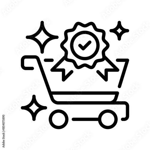 Best Seller Line Icon, Outline Symbol for Top Products, Customer Favorites, High Demand Items, Retail Ranking, and Ecommerce Highlights. Vector Sign Icon.