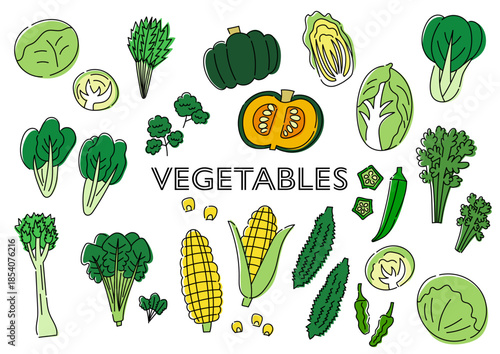 野菜の手描きイラストセット