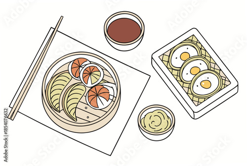 Food Presentation Top View Illustration  Minimal V