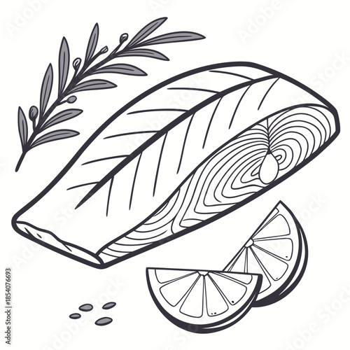 Fresh Fish Fillet Illustration  Clean Vector  Isol (3)