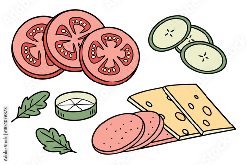 Ready To Eat Ingredients Without Text  Flat Vector (2)