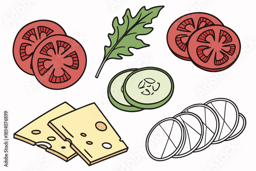 Ready To Eat Ingredients Without Text  Flat Vector