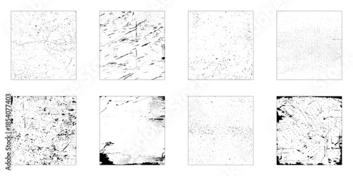 Grunge textures. Distress background set. Abstract vector template.