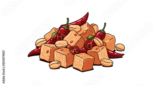 Spicy Tofu and Peanut Snack Composition