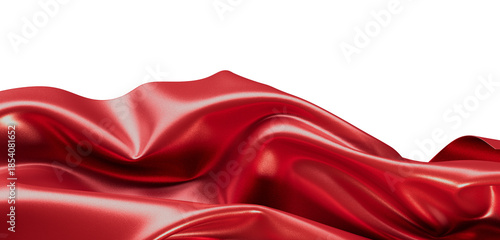Luxurious red silk fabric, perfect for design and backgrounds. The rich color and smooth texture evoke elegance, romance