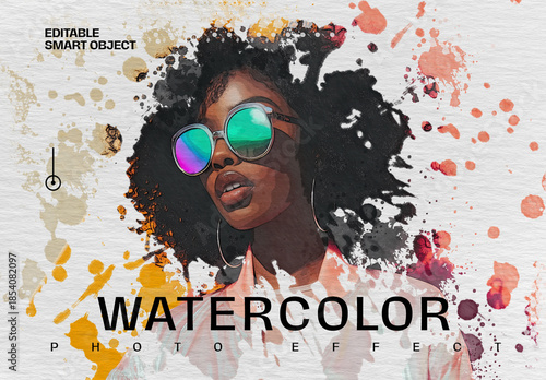 Realistic Watercolor Paint Effect Mockup
