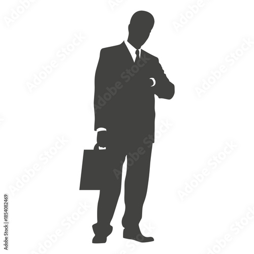 Executive watching time silhouette