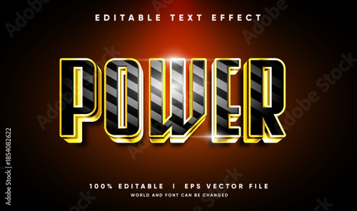 power vector text effect 3d with modern style