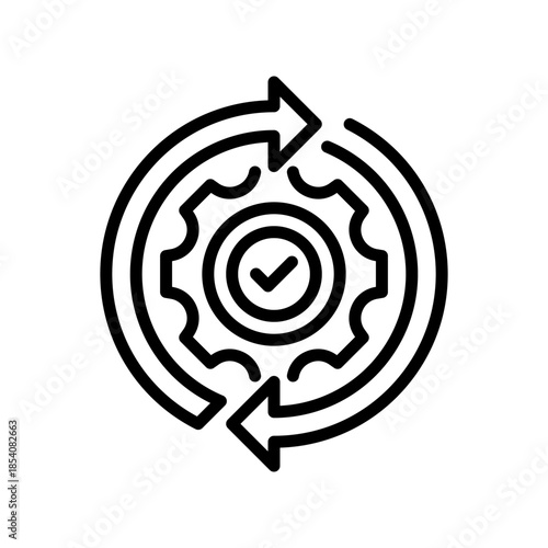 Version Control Line Icon, Outline Symbol for Source Management, History Tracking, Branching Strategy, Commit Recording, and Repository Backup. Vector Sign Icon.