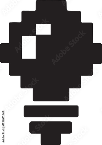 Brainstorming bulb built from blocks, creative idea and problem solving icon concept