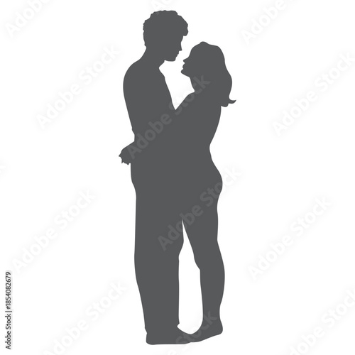 Romantic couple silhouette