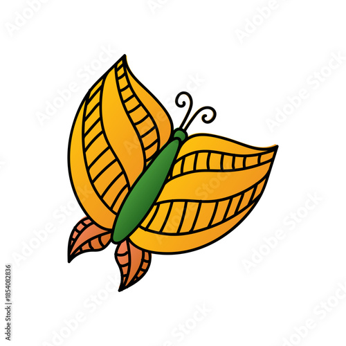 Yellow butterfly decoration