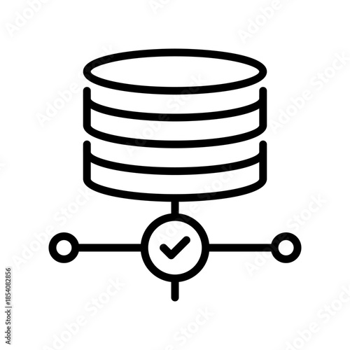 Database Storage Line Icon, Outline Symbol for Data Archiving, Server Repository, Information Center, File Organization, and Memory Capacity. Vector Sign Icon.