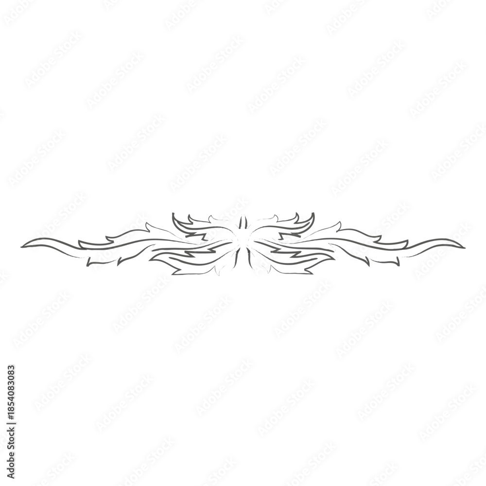 Fototapeta premium Decorative hand drawn curves divider