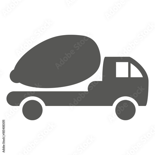 Concrete mixer truck side icon