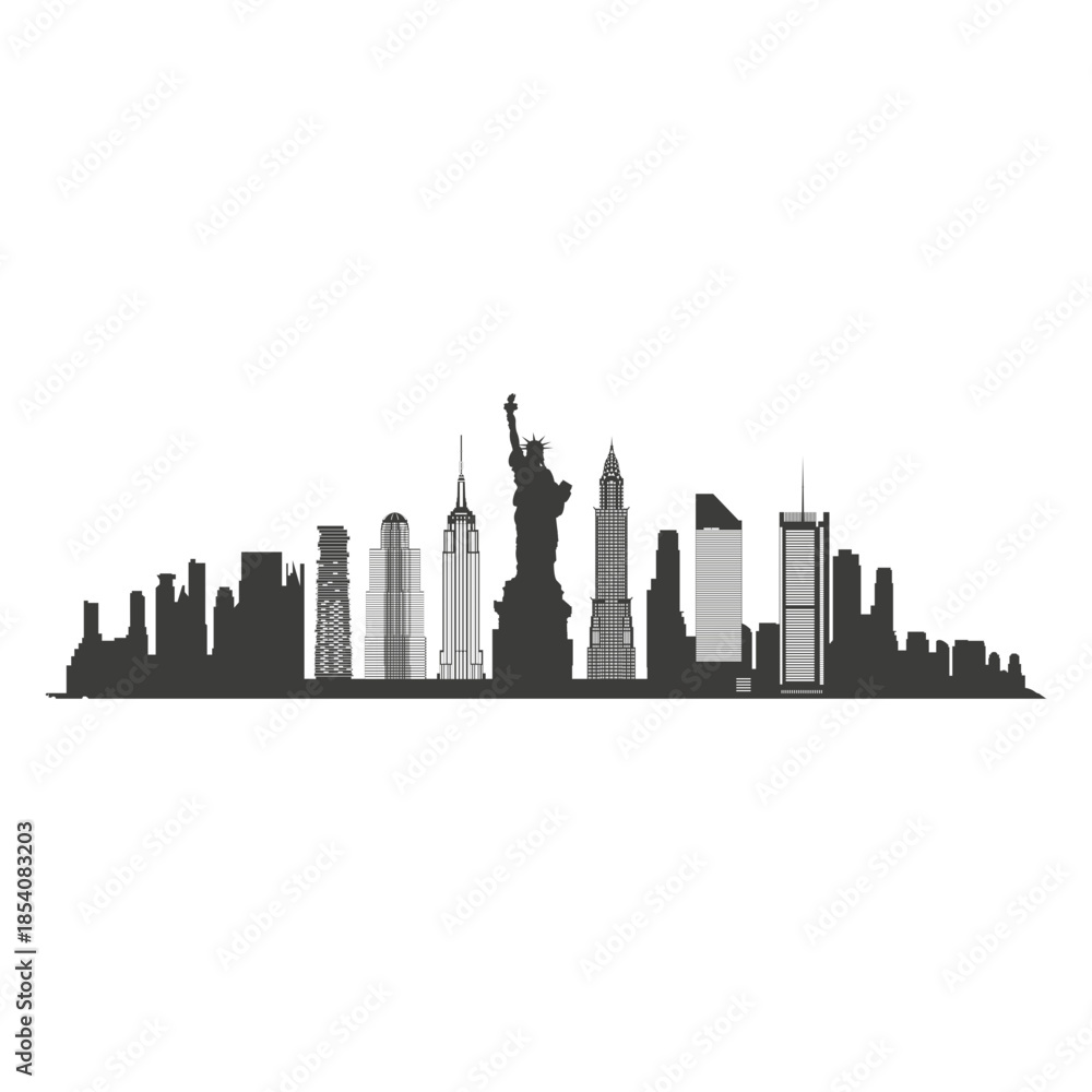 Fototapeta premium New York Skyline Silhouette