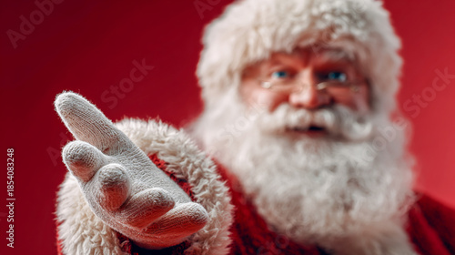 手を差し出すサンタクロースのお爺さん