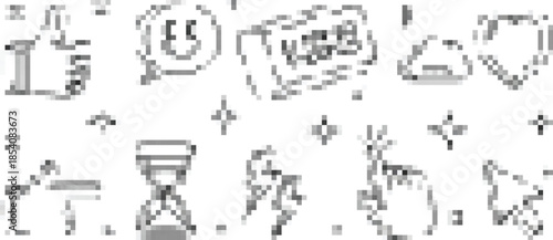 Set of Hand Drawn Doodle Line Icons for Social Media and Web Interaction