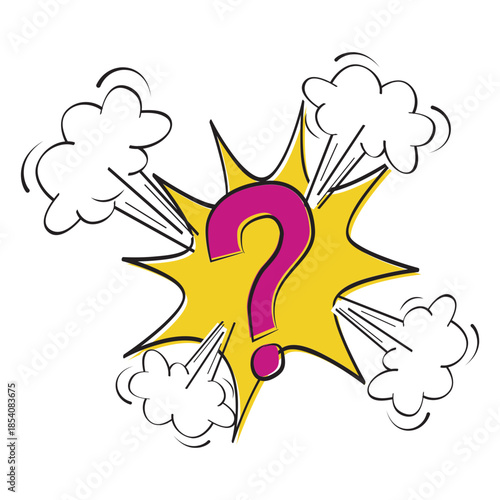 Comic question mark cartoon
