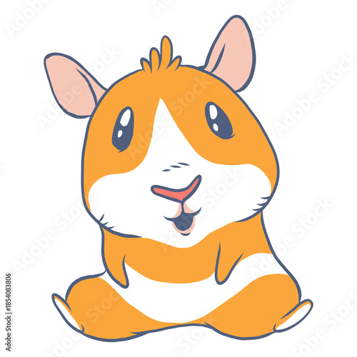 Sitting guinea pig cartoon