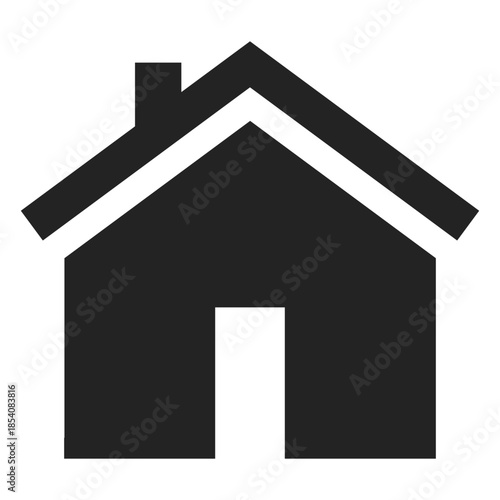 Flat bungalow house black icon