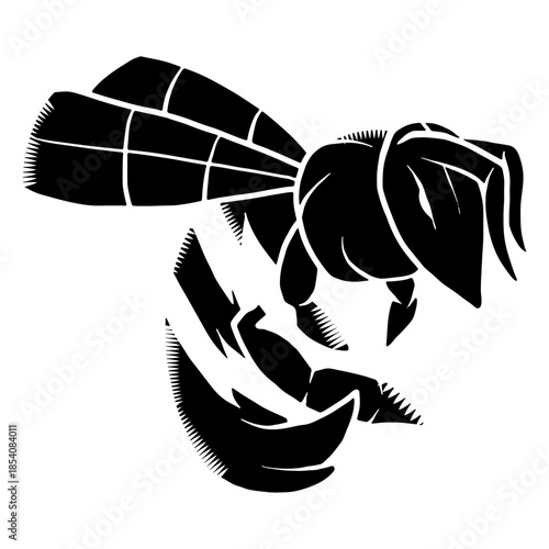 Bee wasp silhouette detailed tattoo