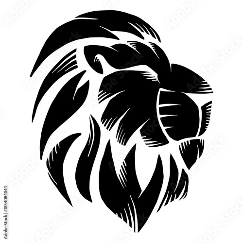 Lion mane silhouette tattoo detailed