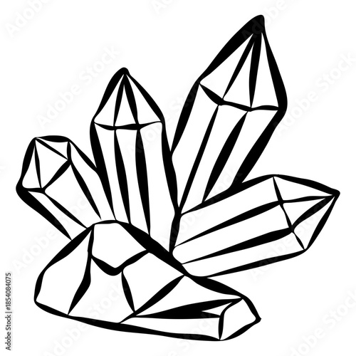 Brilliant diamond quartz crystal stroke