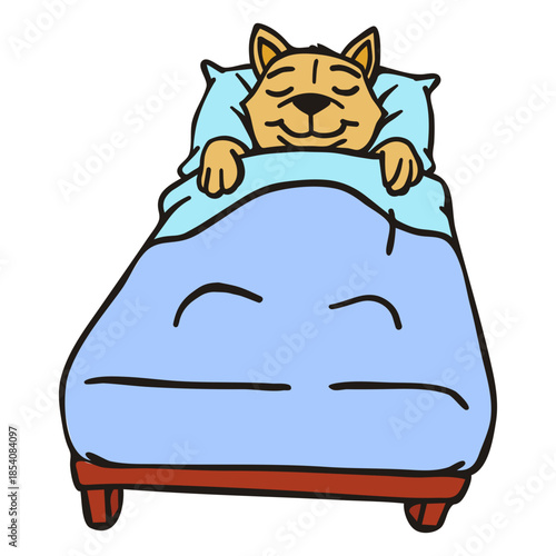 Cat sleeping bed flat stroke