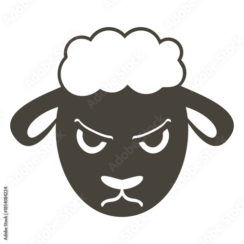 Sheep angry head muzzle flat