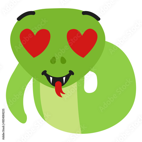 Snake enamoured muzzle head flat