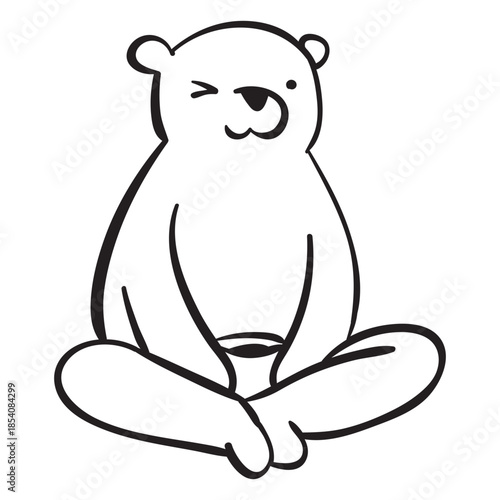 Bear cartoon sitting grizzly