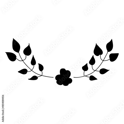 Pretty floral ornament silhouette
