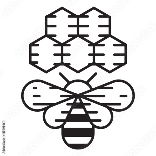 Farm bee beehive icon