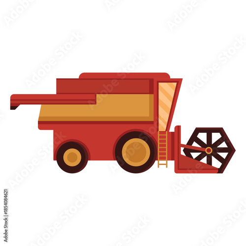 Farm harvester red icon